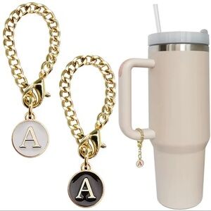 New | A Letter Charm Accessories | 2PCS Initial |  Charm for Stanley Tumbler